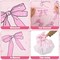 3 Pcs Pink Bow Tablecloth Coquette Birthday Party Princess Theme Decorations Disposable Plastic Table Cover Rectangle Large Ribbon for Girls Wedding Baby Shower Tea Party Bridal, 54 x 108 Inch